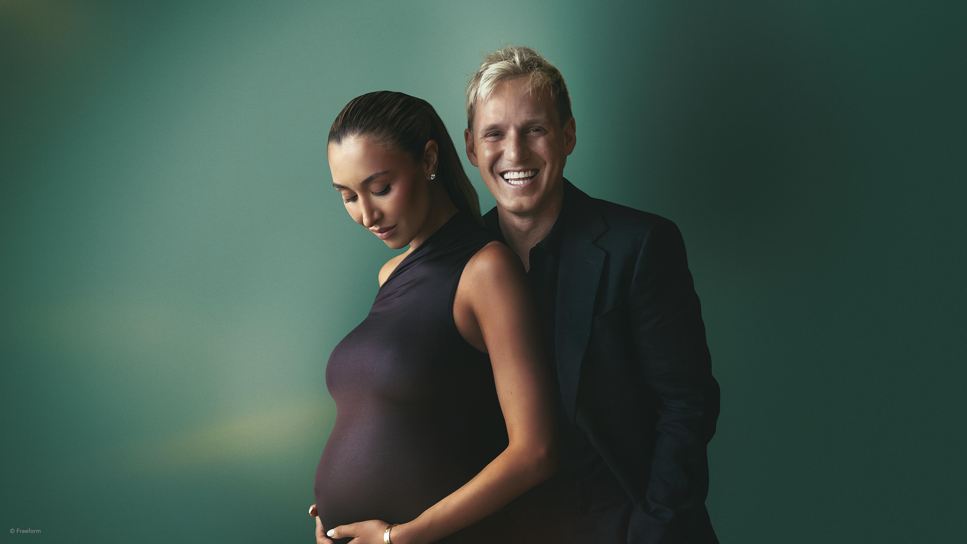 An image of Jamie Laing and Sophie Habboo announcing their pregnancy