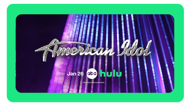 American Idol Coming Soon Promo MWT Asset - Hulu Perks
