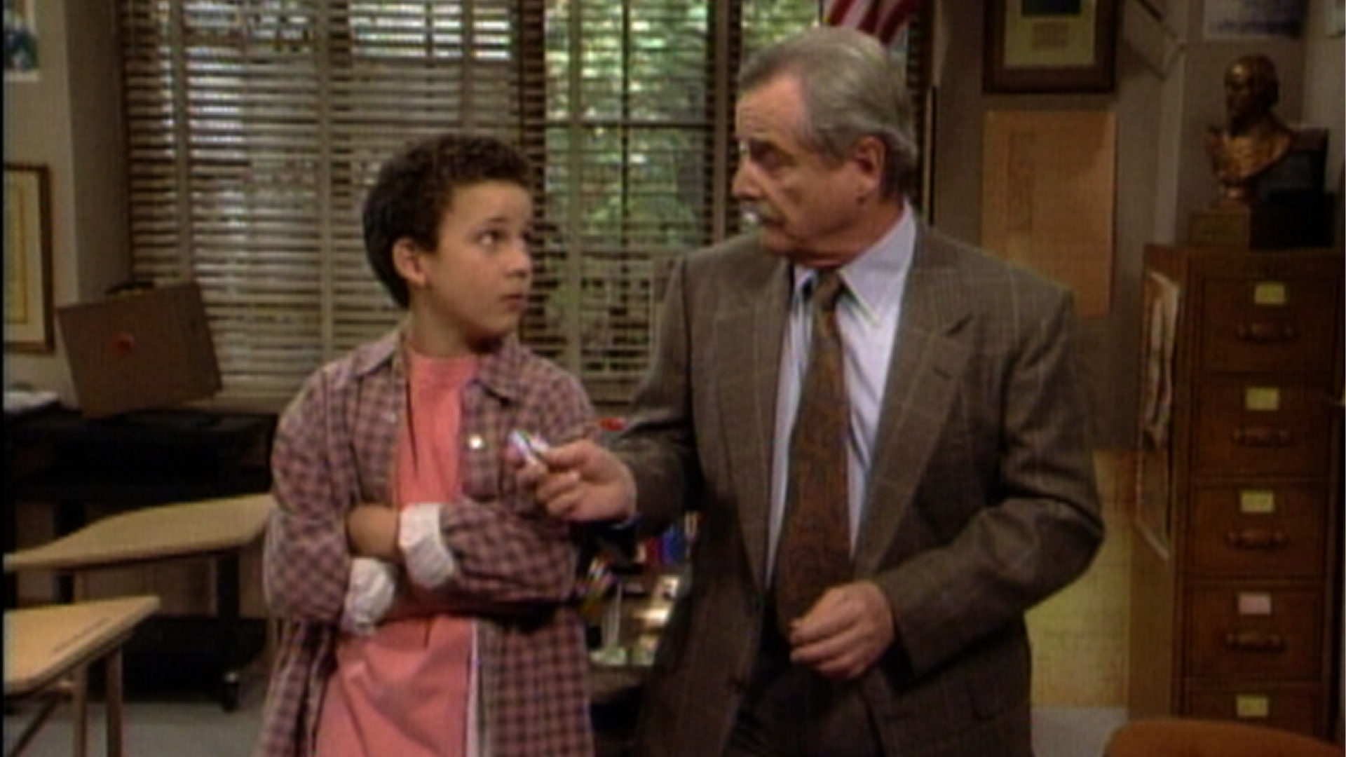 Cory (Ben Savage) with Mr. Feeny (William Daniels)