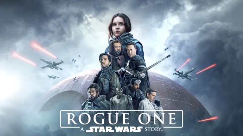 Title art for the Star Wars movie, Rogue One: A Star Wars Story.