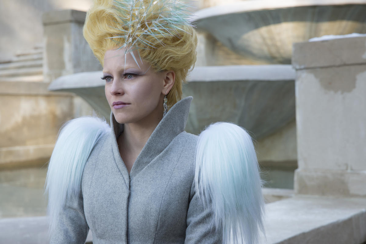 Elizabeth Banks as Effie Trinket in The Hunger Games saga.
