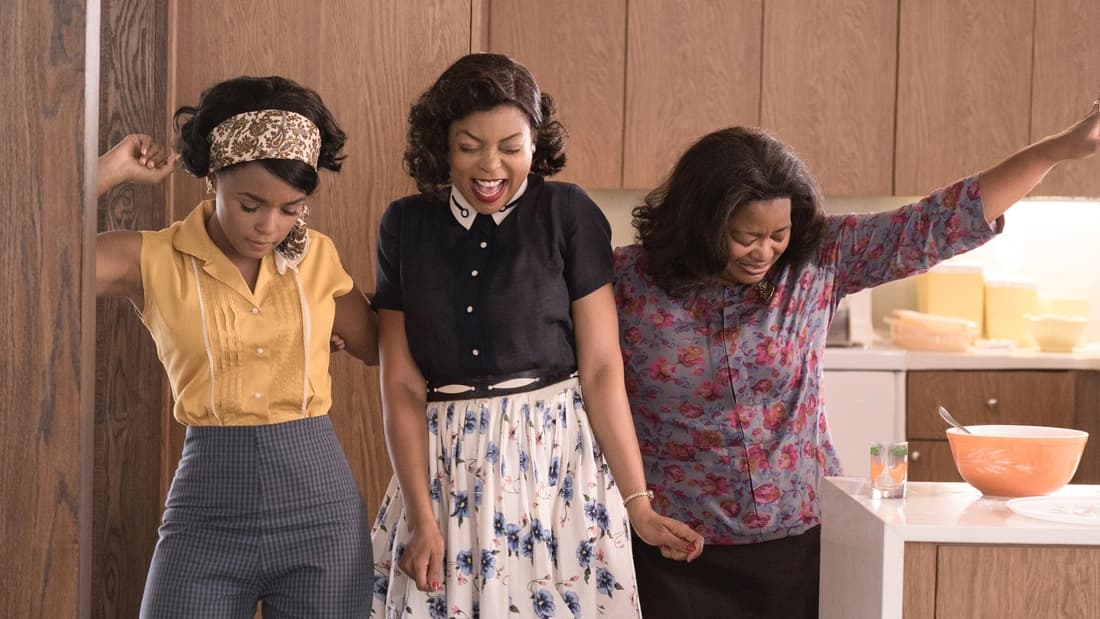 Women celebrating in the movie Hidden Figures