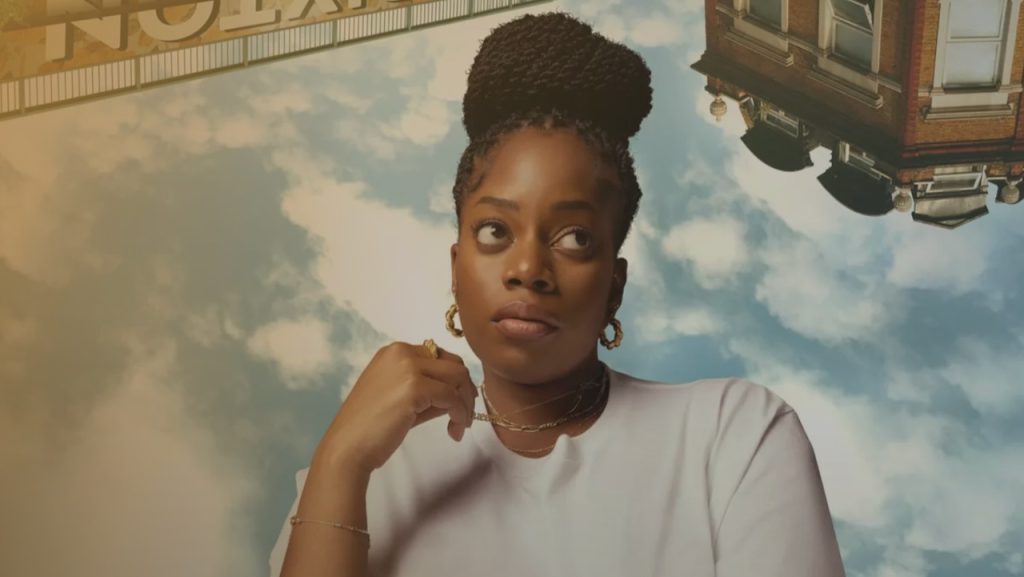 Title art for the TV show based on a book, Queenie.