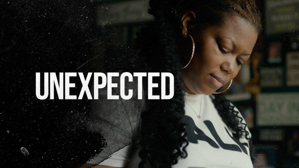 Title art for the documentary Unexpected.