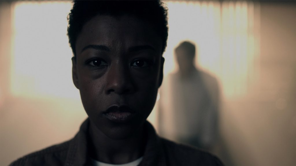A still image of Samira Wiley as Moira Strand in The Handmaid’s Tale.