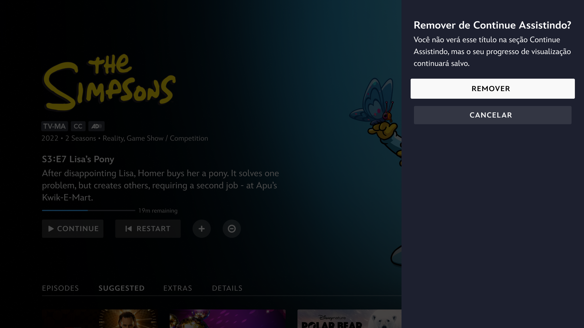 Remover de Continue Assistindo