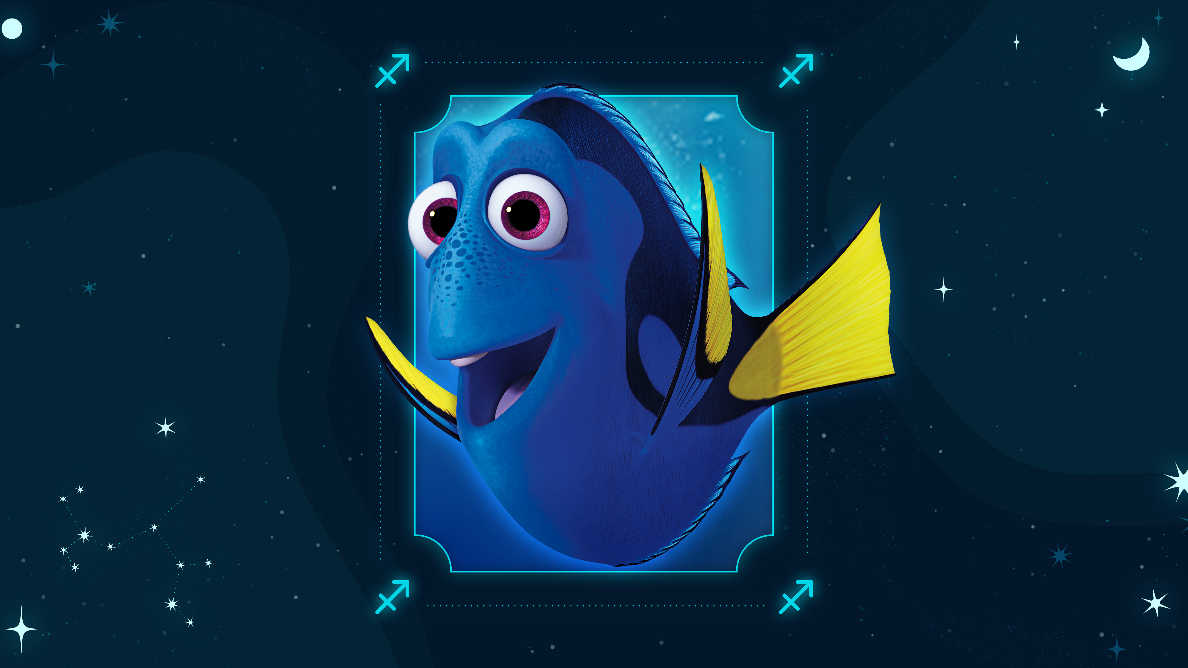  Imagen de Dory asociada al signo sagitario según sus rasgos de personalidad y características.