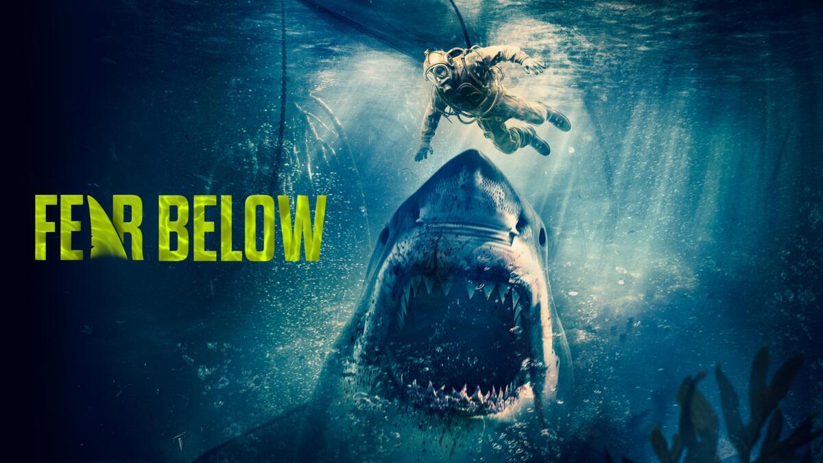 Title art for the shark movie Fear Below.