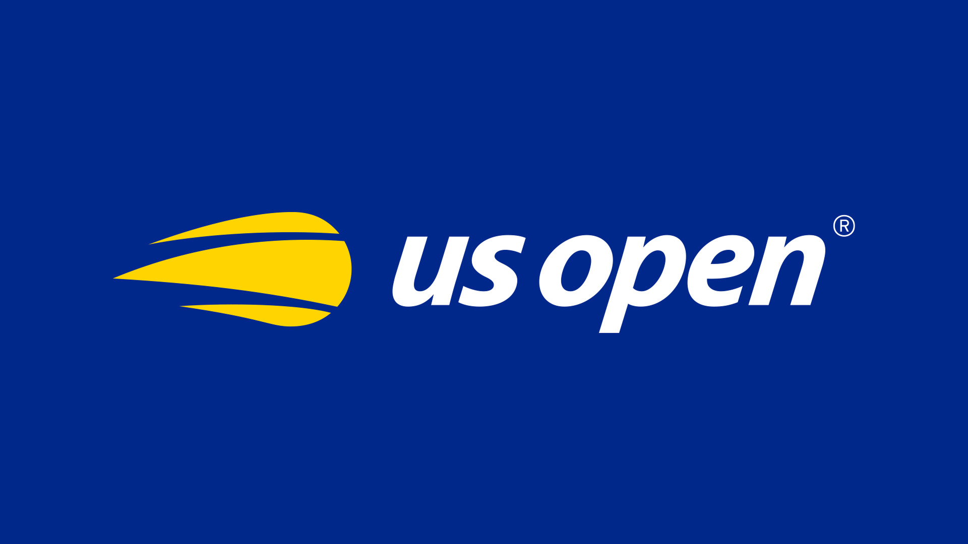 The US Open logo on a blue background