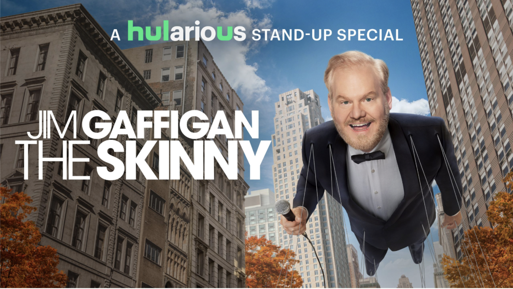Title art for the new Jim Gaffigan comedy special on Hulu, The Skinny.