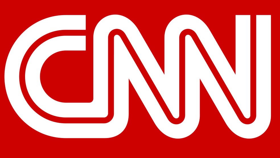 A white CNN logo against a red background.