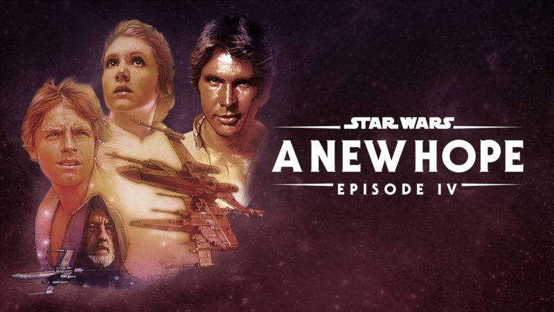 Title art for the Star Wars movie, Episode IV: A New Hope.