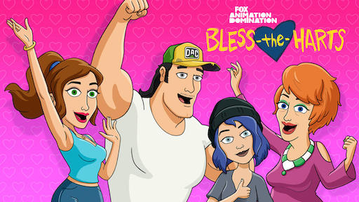 Title art for the adult animated sitcom series, Bless the Harts.