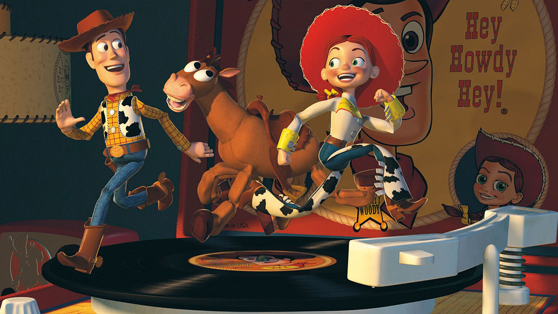 Woody, Bullseye the horse and Jessie the cowgirl dances