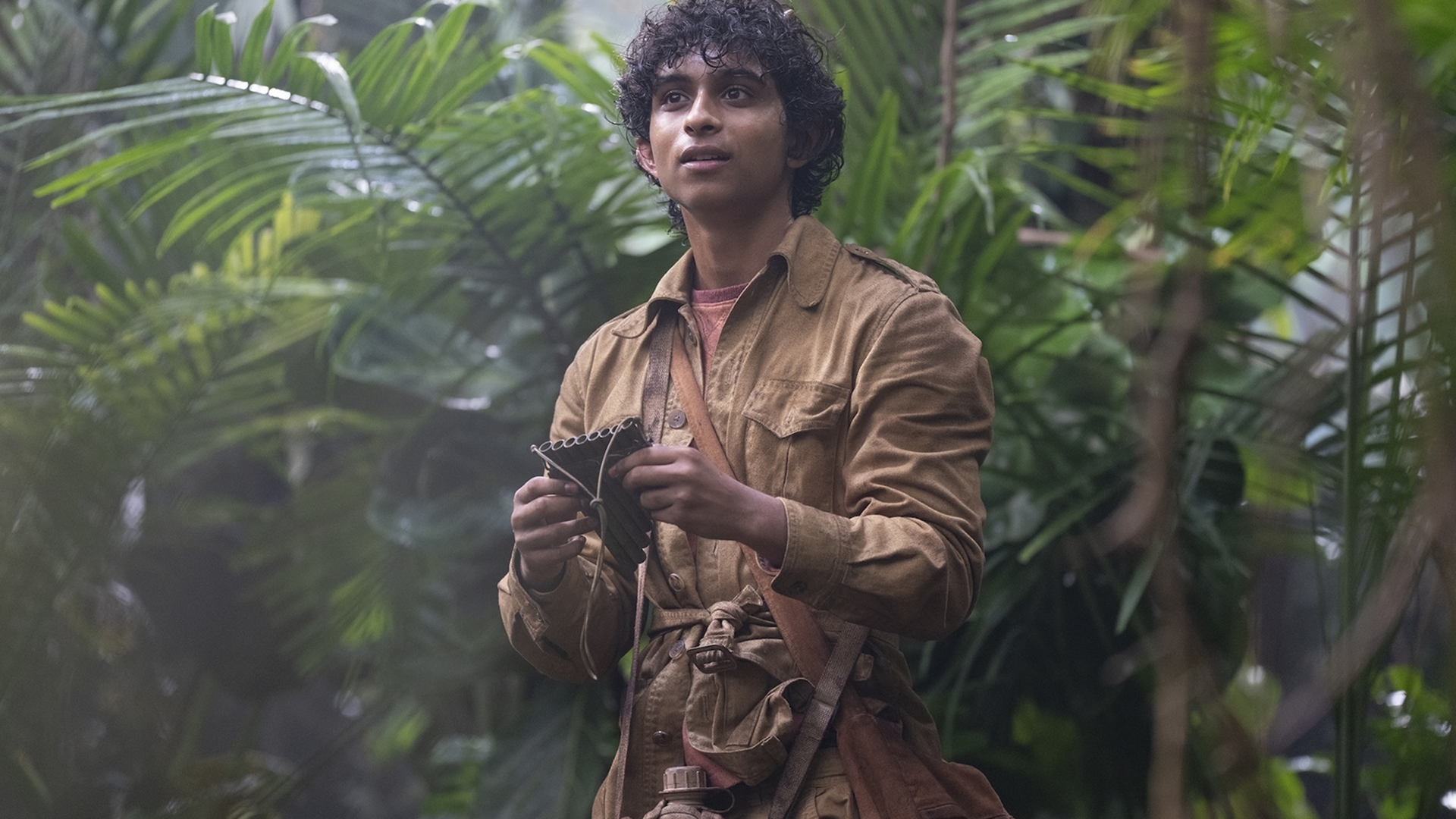 Aryan Simhadri as Grover Underwood in the Disney+ series Percy Jackson and the Olympians. 