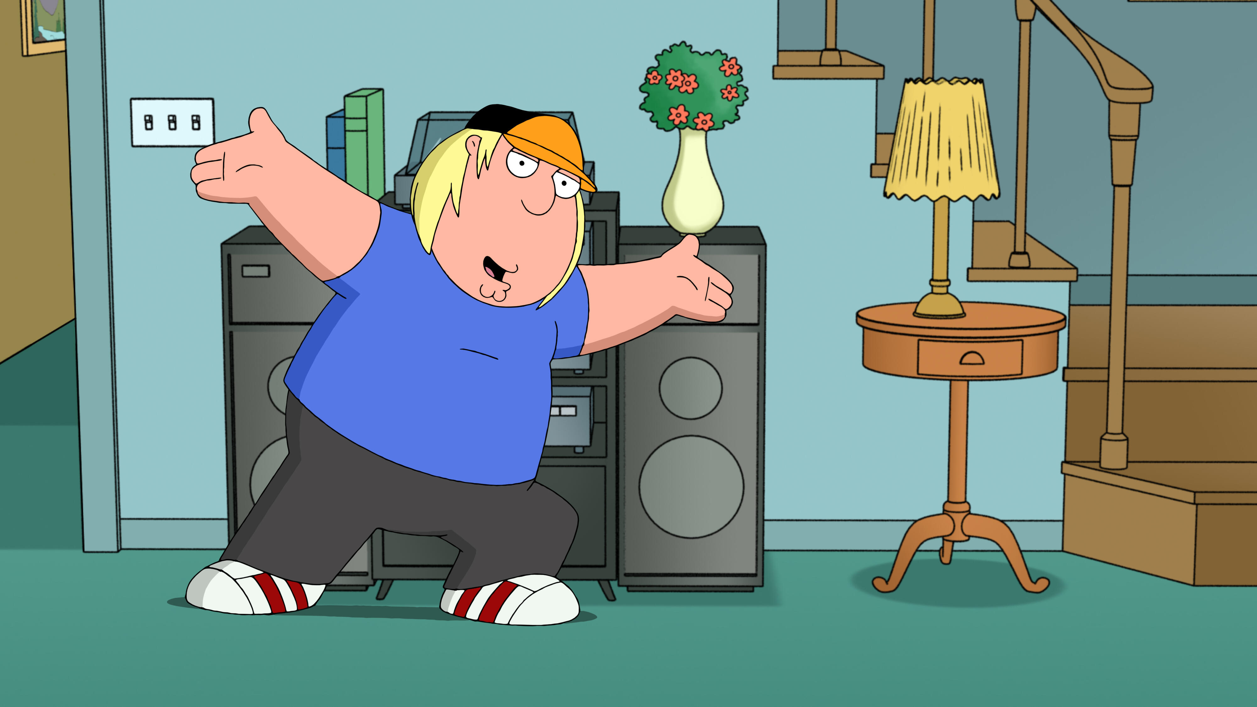 Chris Griffin, voiced by Seth Green, in a scene from Family Guy.