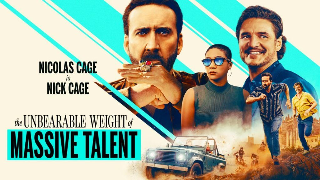 Title art for the Pedro Pascal movie, The Unbearable Weight of Massive Talent.