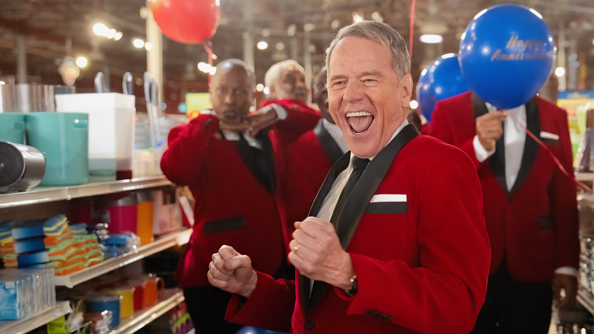 This image features actor Bryan Cranston in a scene from the upcoming Malcolm in the Middle revival series, titled Malcolm in the Middle: Life's Still Unfair. 