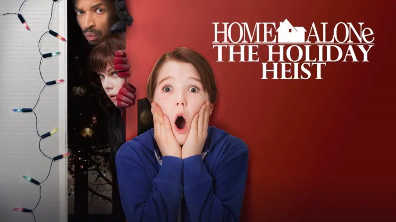 Title art for the Christmas movie Home Alone: The Holiday Heist.