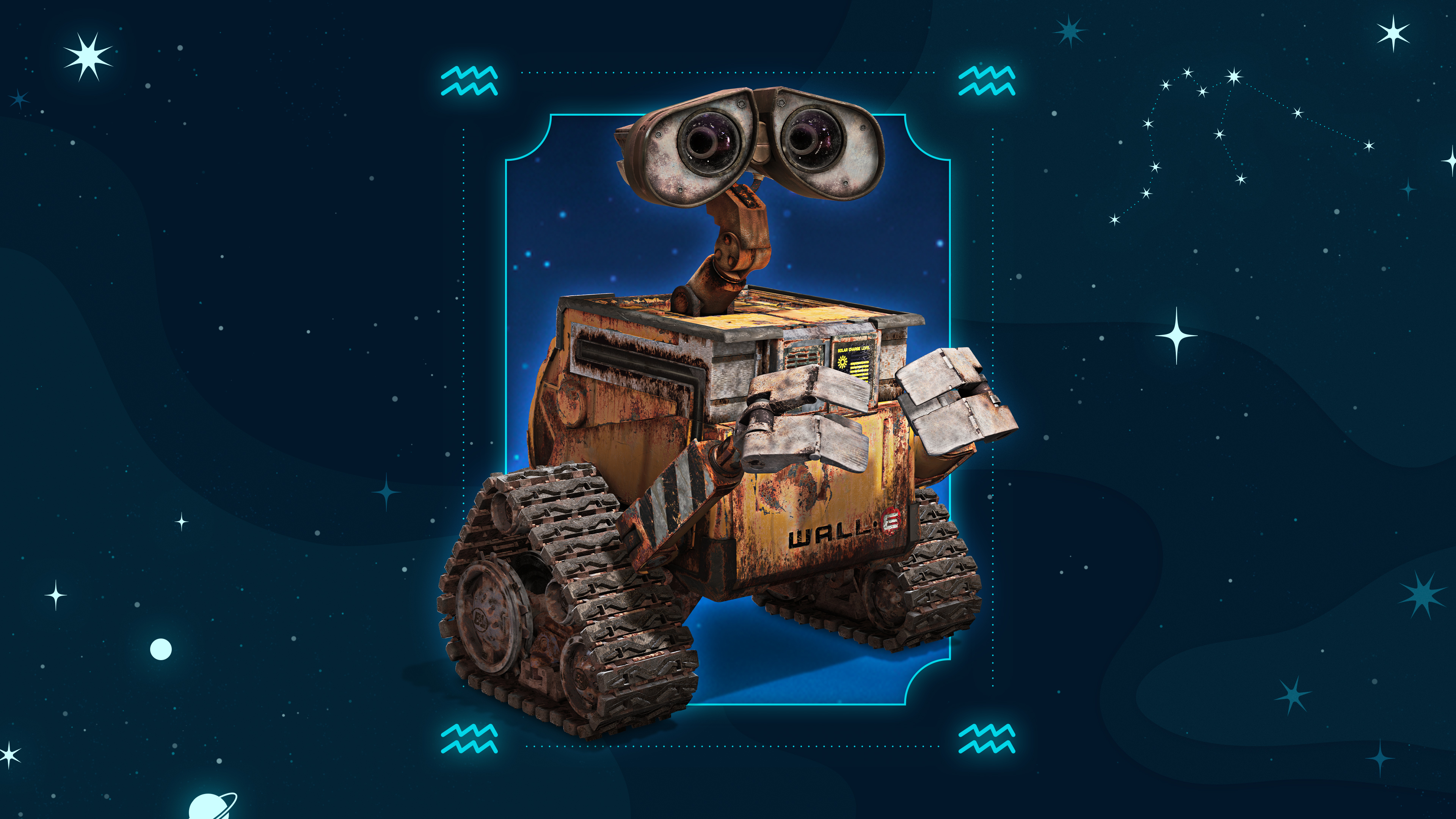  Imagen de WALL-E asociada al signo acuario según sus rasgos de personalidad y características.