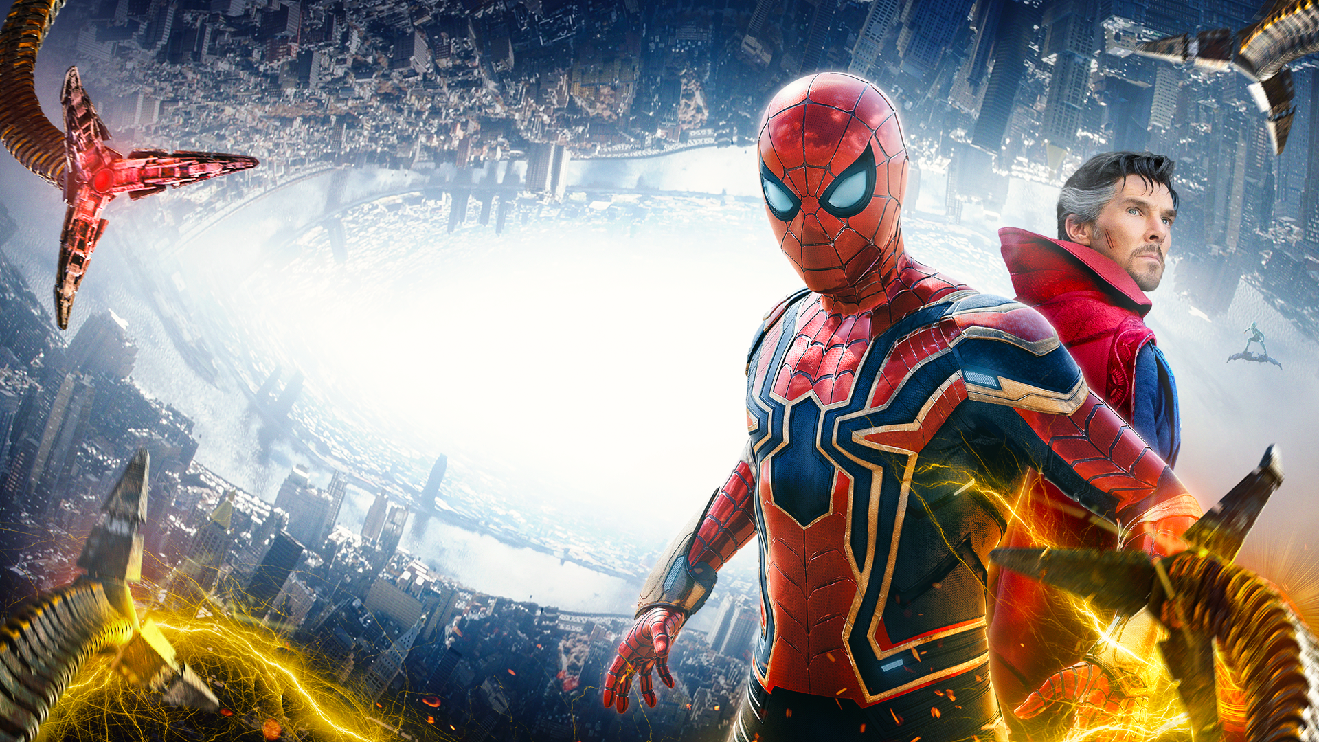 Spiderman (Tom Holland) and Doctor Strange (Benedict Cumberbatch) on a poster for Spider-Man™: No Way Home