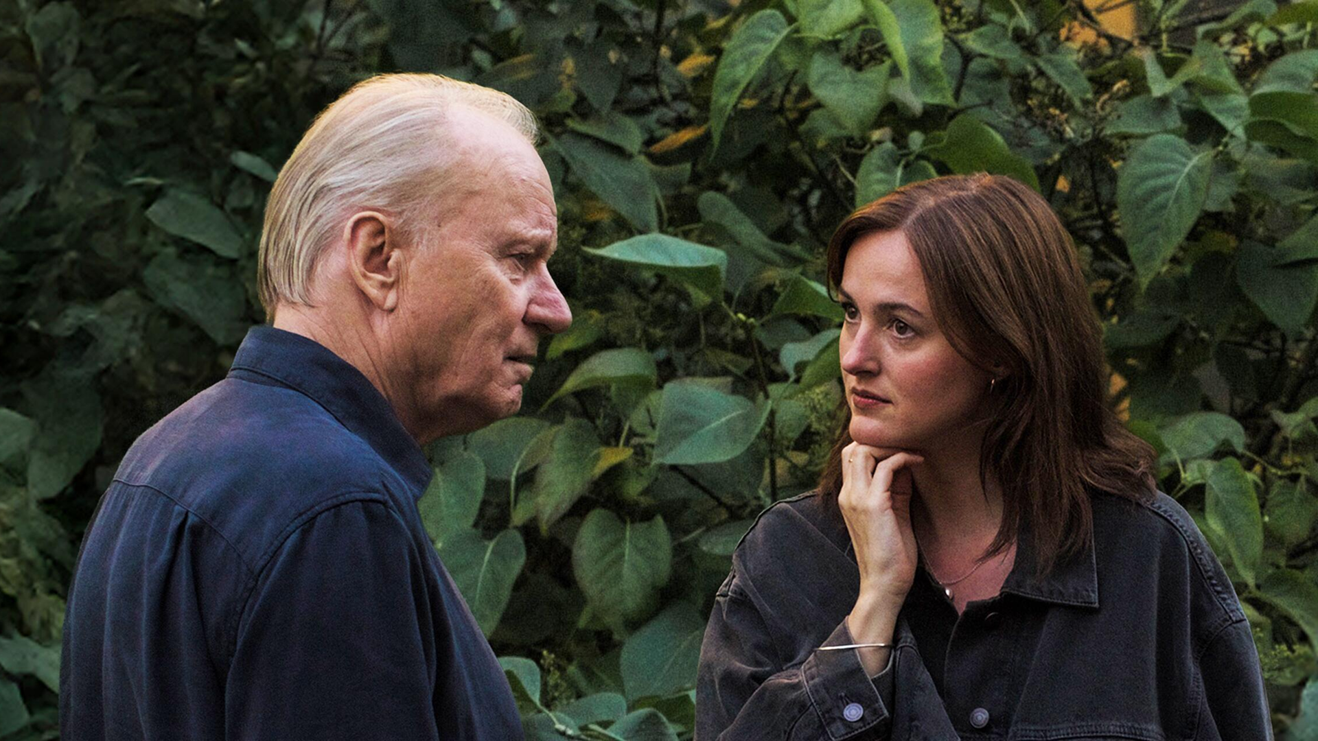 Gustav (Stellan Skarsgård) and Nora (Renate Reinsve) from drama series Sentimental Value.
