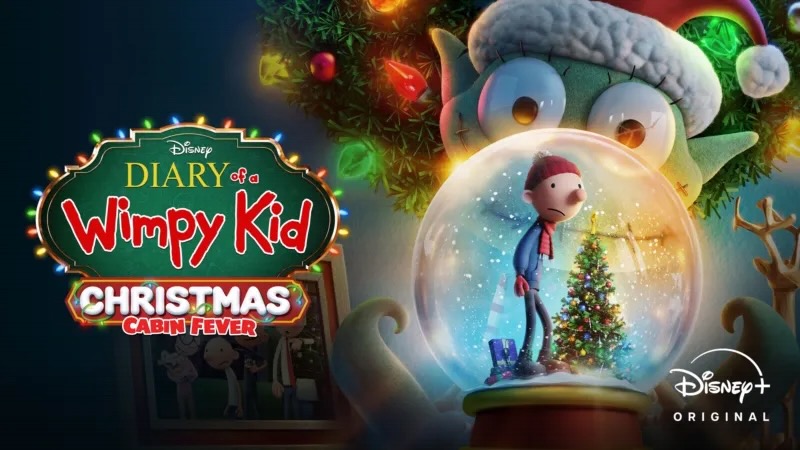 Title art for the animated Christmas movie Diary of a Wimpy Kid Christmas: Cabin Fever.