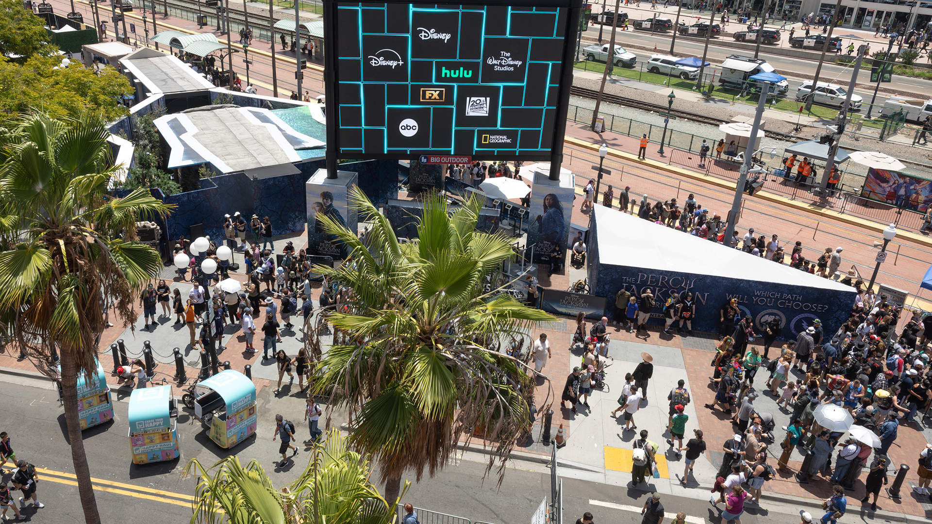 Guests visit the titan sized activation “The Percy Jackson Experience” at San Diego Comic-Con – an immersive experience that takes fans into the mythological world of the Disney+ Original series “Percy Jackson and the Olympians” – on Friday, July 24, 2026.