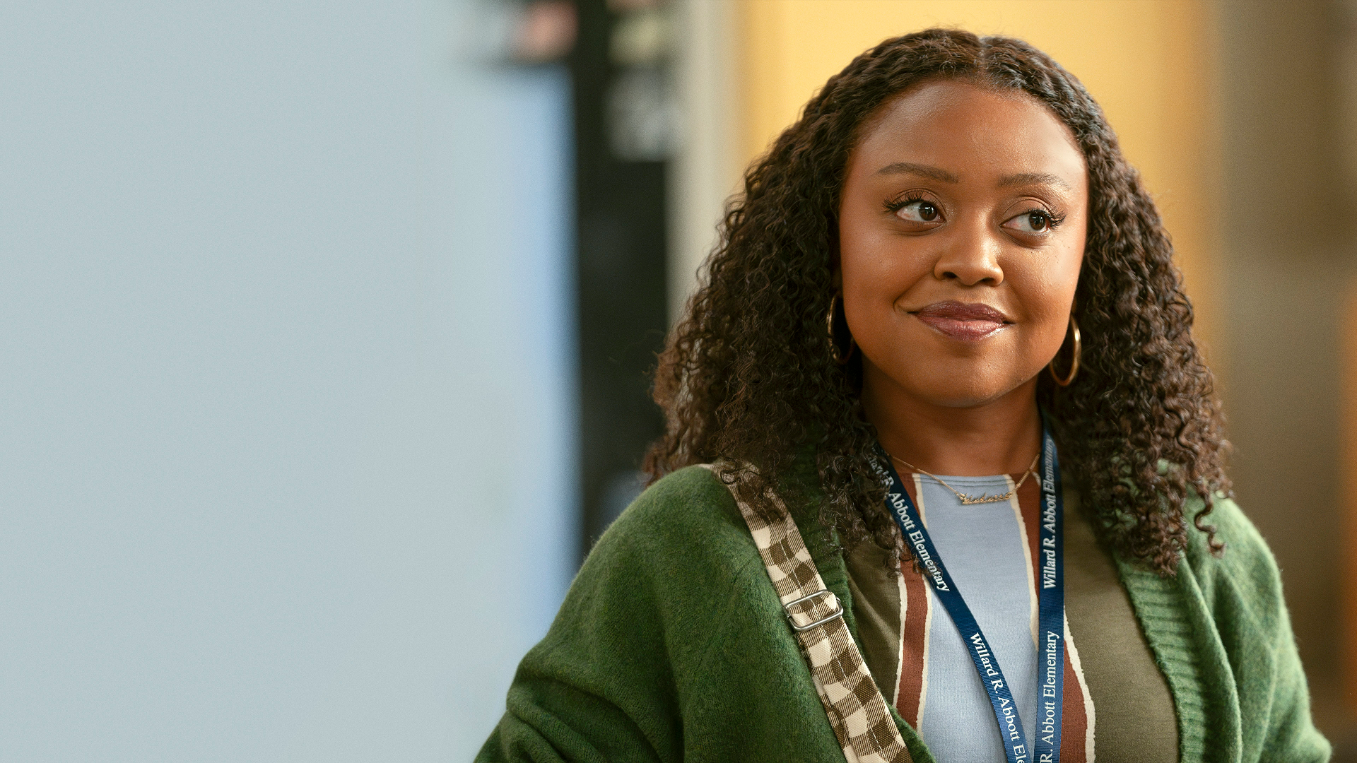 A closeup of Janine (Quinta Brunson) in Abbott Elementary