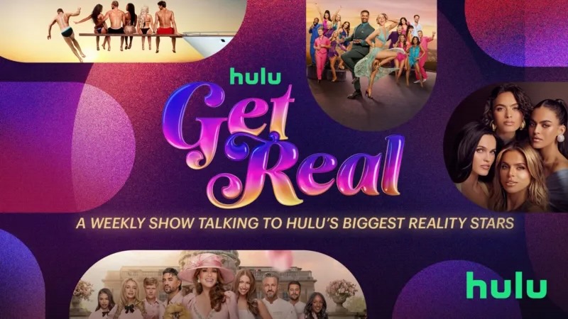 The title art logo for the Hulu Original reality TV interview series, Get Real.