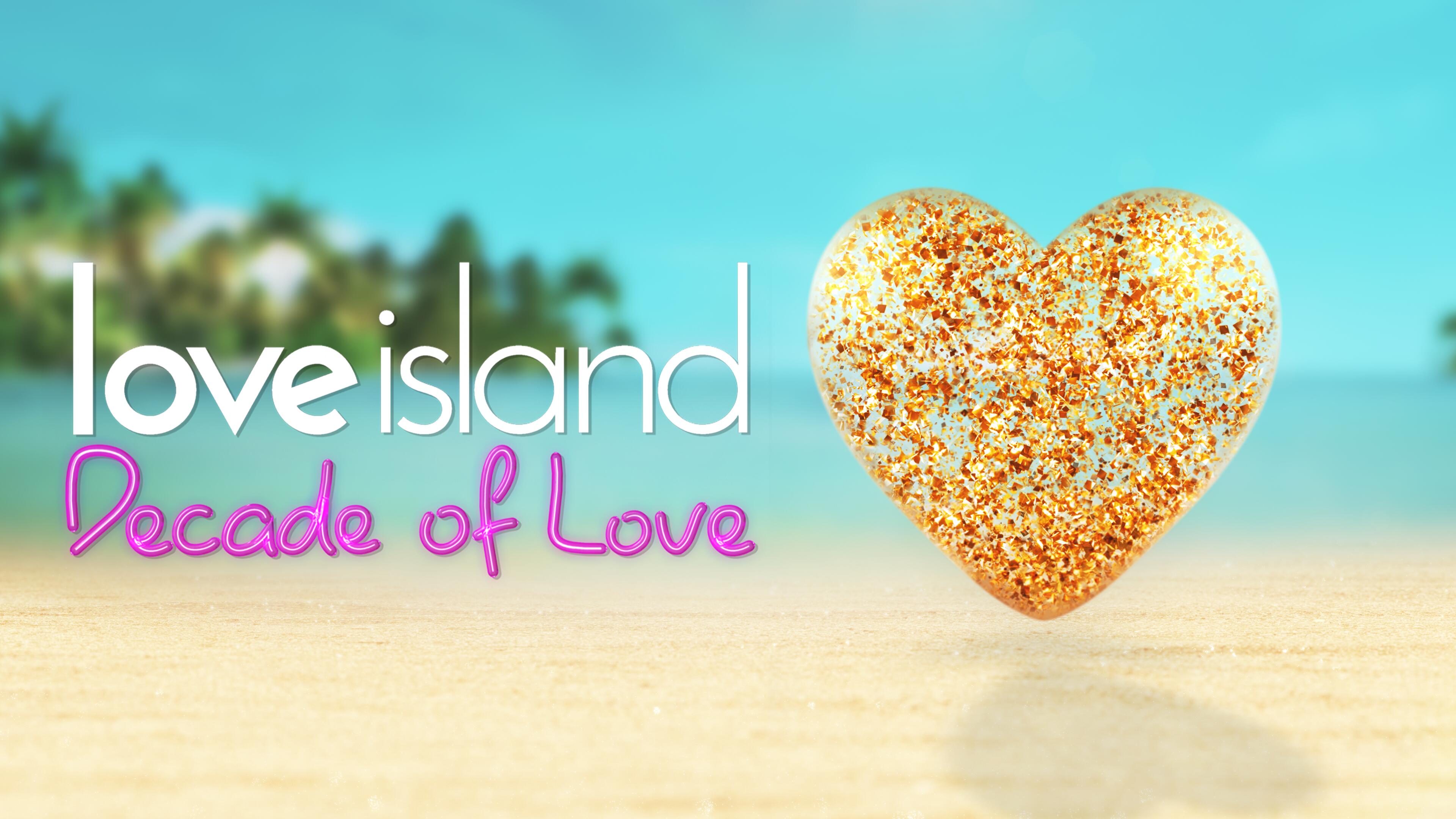 Title art for the reality series Love Island: Decade of Love.