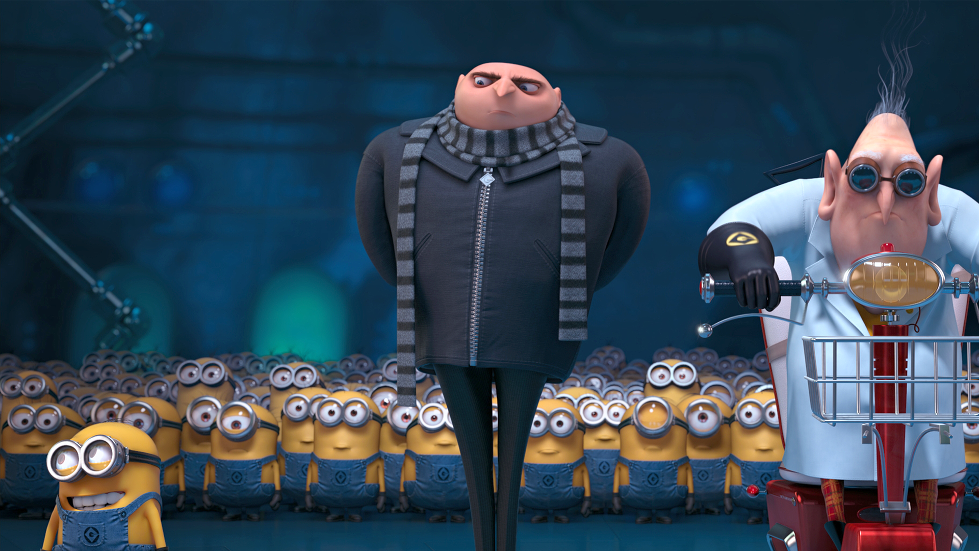 This image is from the 2013 animated film Despicable Me 2, featuring the protagonist Gru and his Minions.