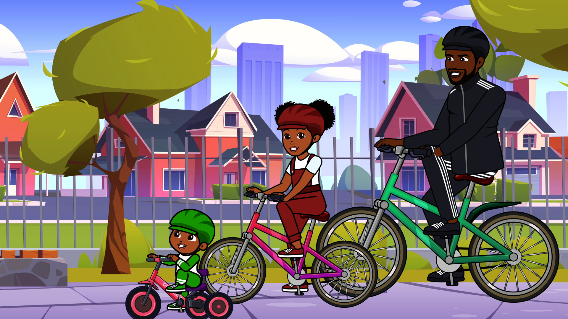 This scene is from the animated series Gracie's Corner, specifically from the music video "A Song for Dad".