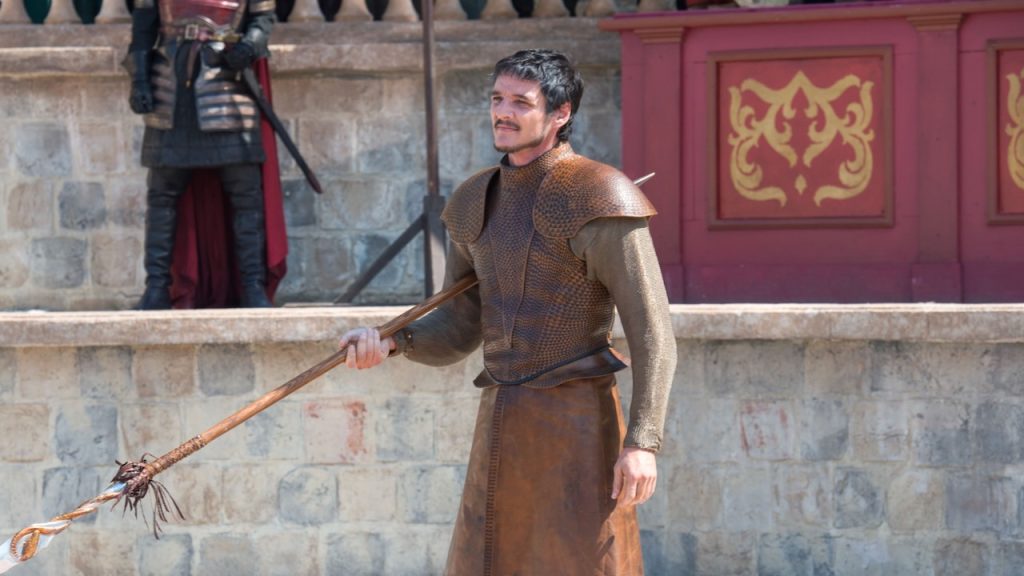 A still image of Pedro Pascal in the HBO series, Game of Thrones.