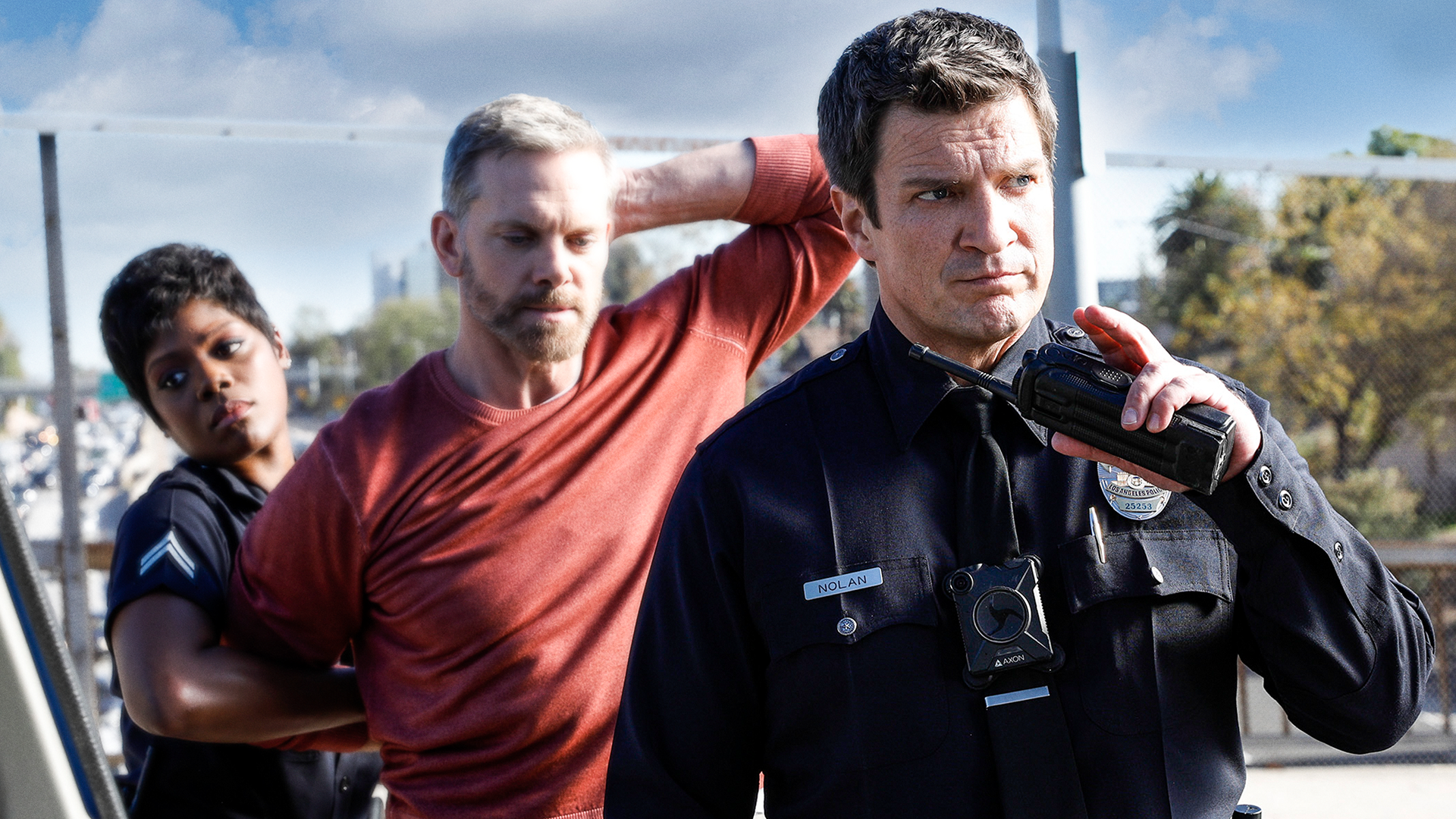 The cast of The Rookie in a promotional image.