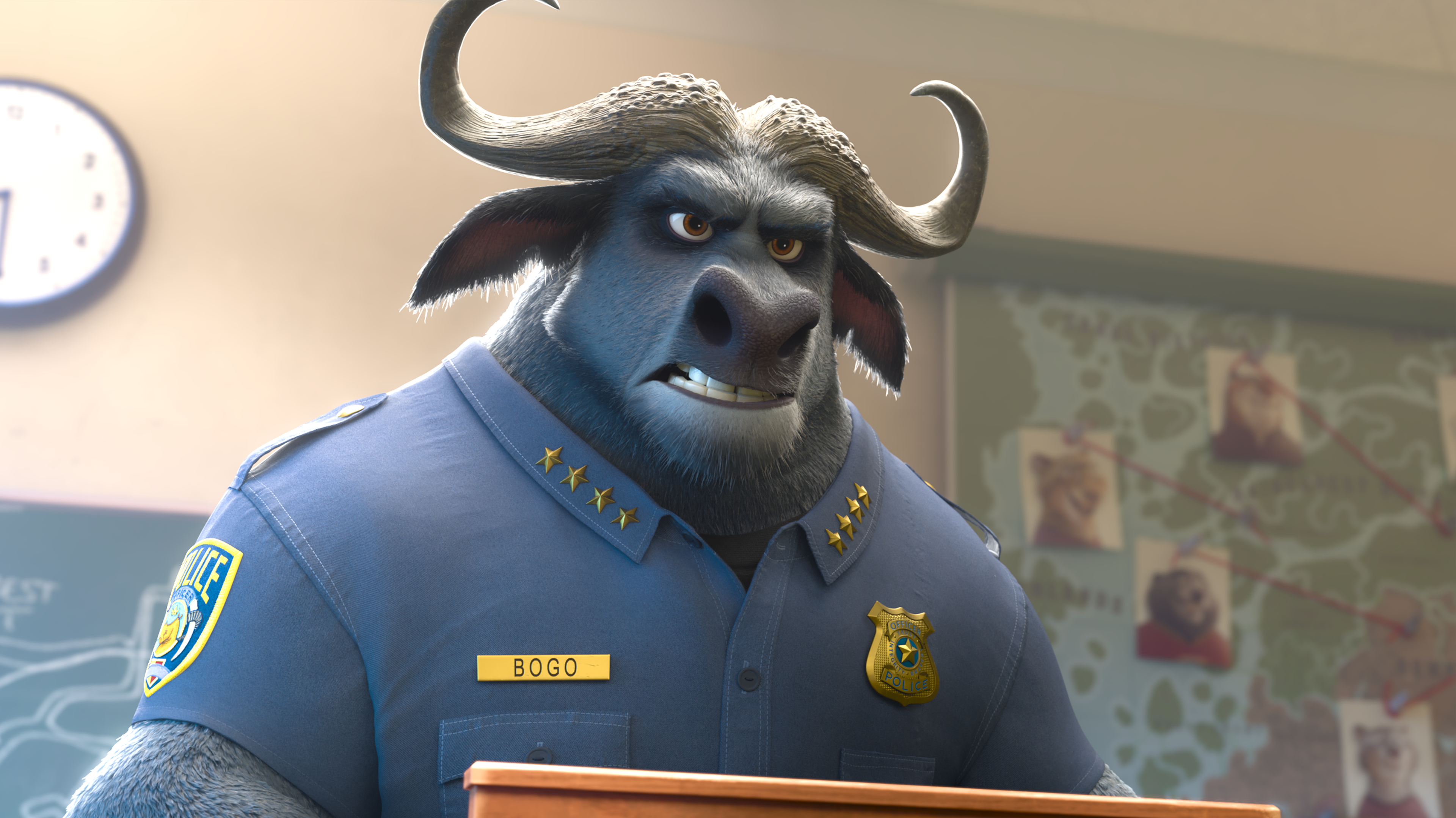 Chief Bogo (Idris Elba) in Zootopia 2, Disney