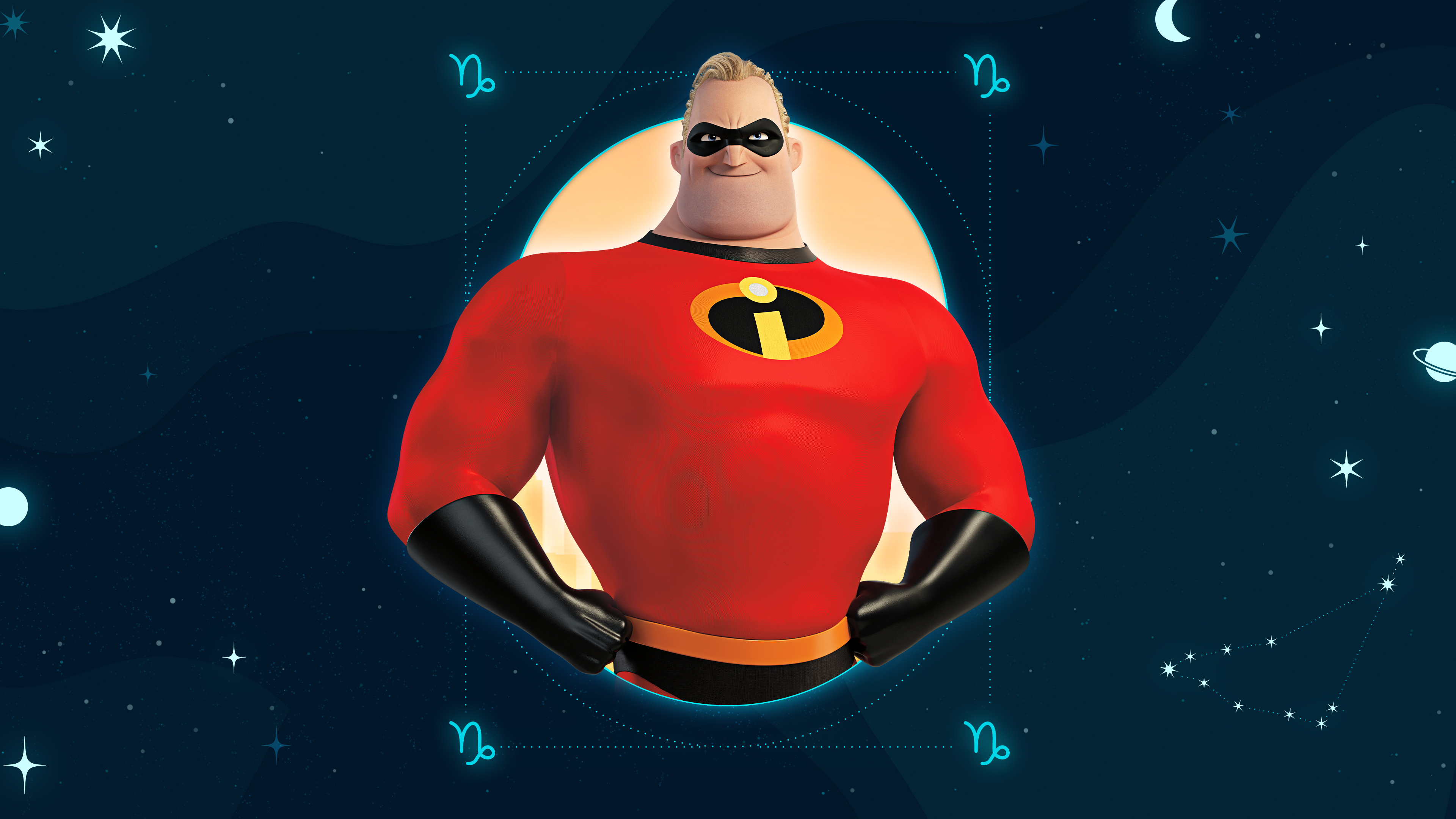  Imagen de Mr. Increíble asociada al signo capricornio según sus rasgos de personalidad y características.