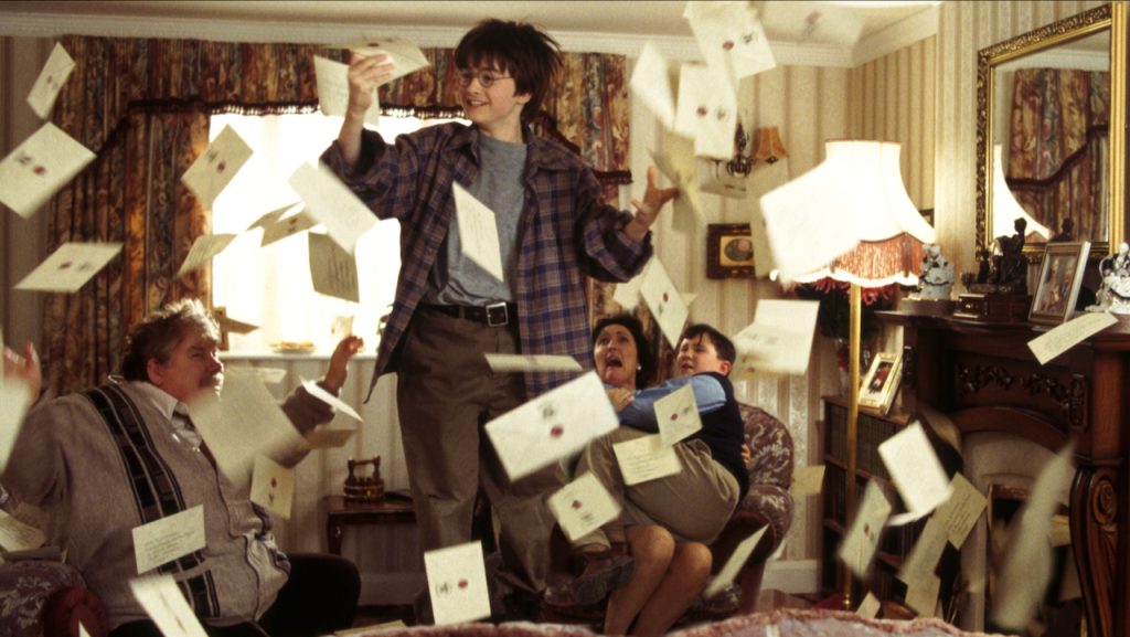 A still image from the movie based on the book, Harry Potter and the Sorcerer’s Stone.