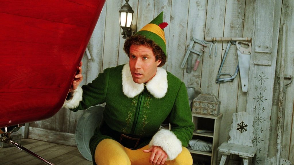 Will Ferrell as Buddy the Elf in the Christmas movie Elf.