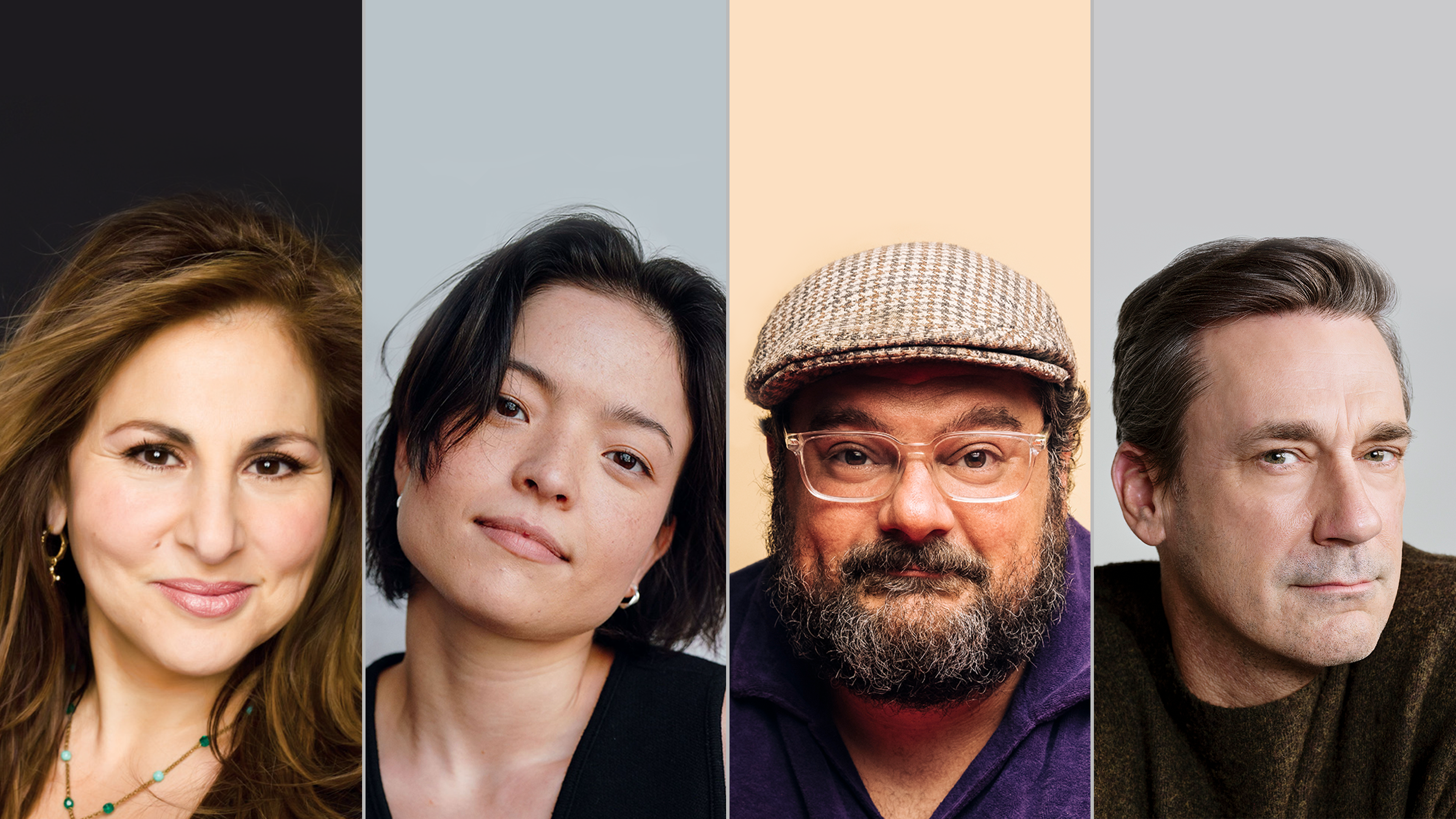 This image features the voice actors behind Disney & Pixar's aimated movie, Hoppers, including Jean Yoon, Britt Lower, Jon Hamm, and Marc Maron