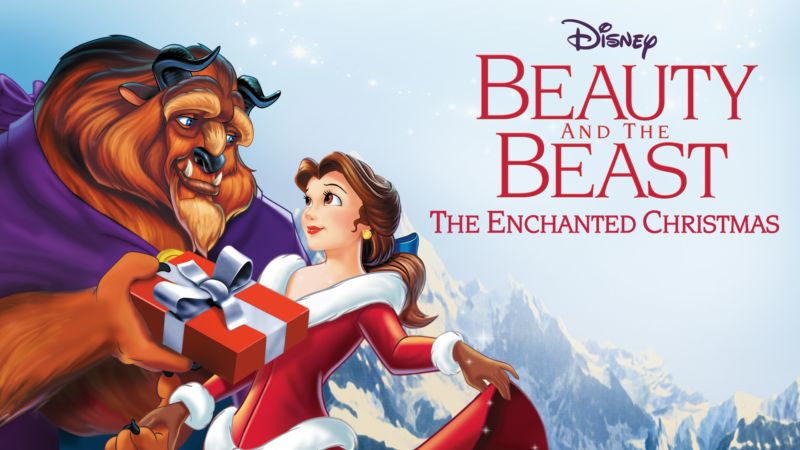 Title art for the Christmas movie Beauty and the Beast: The Enchanted Christmas.