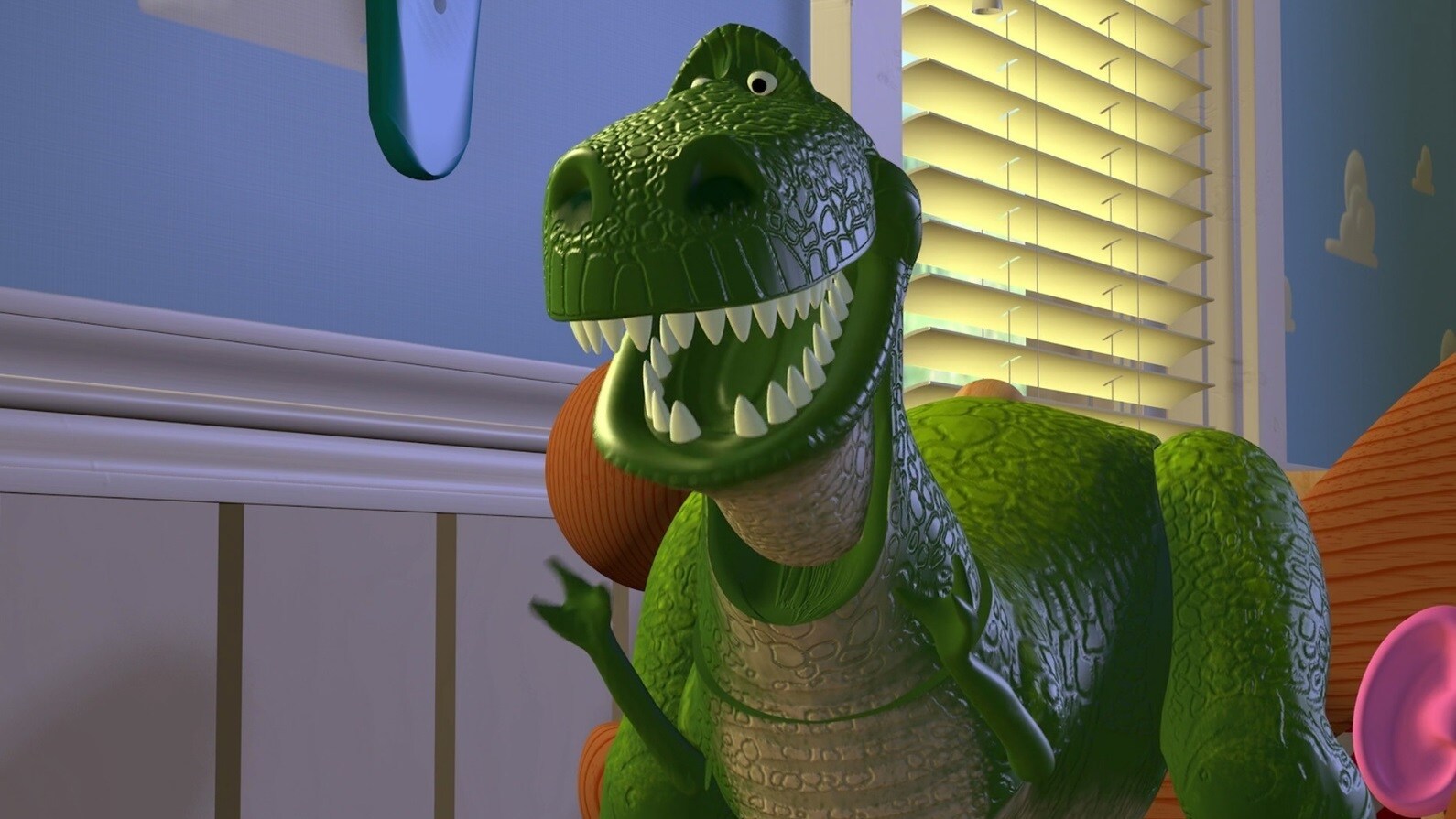 Rex, o boneco de dinossauro que é um dos personagens de Toy Story