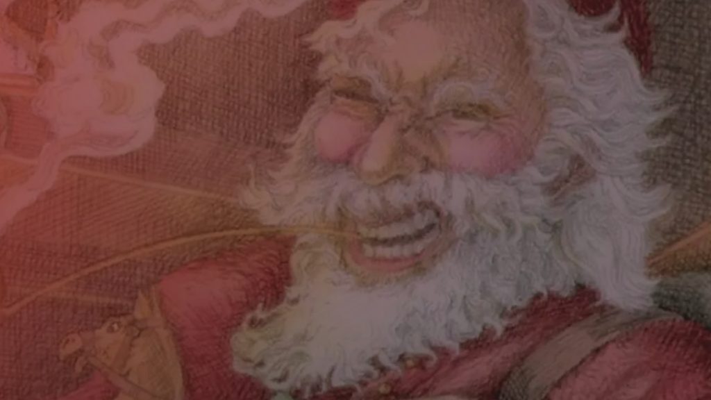 Title art for the holiday horror movie Santa’s Slay.