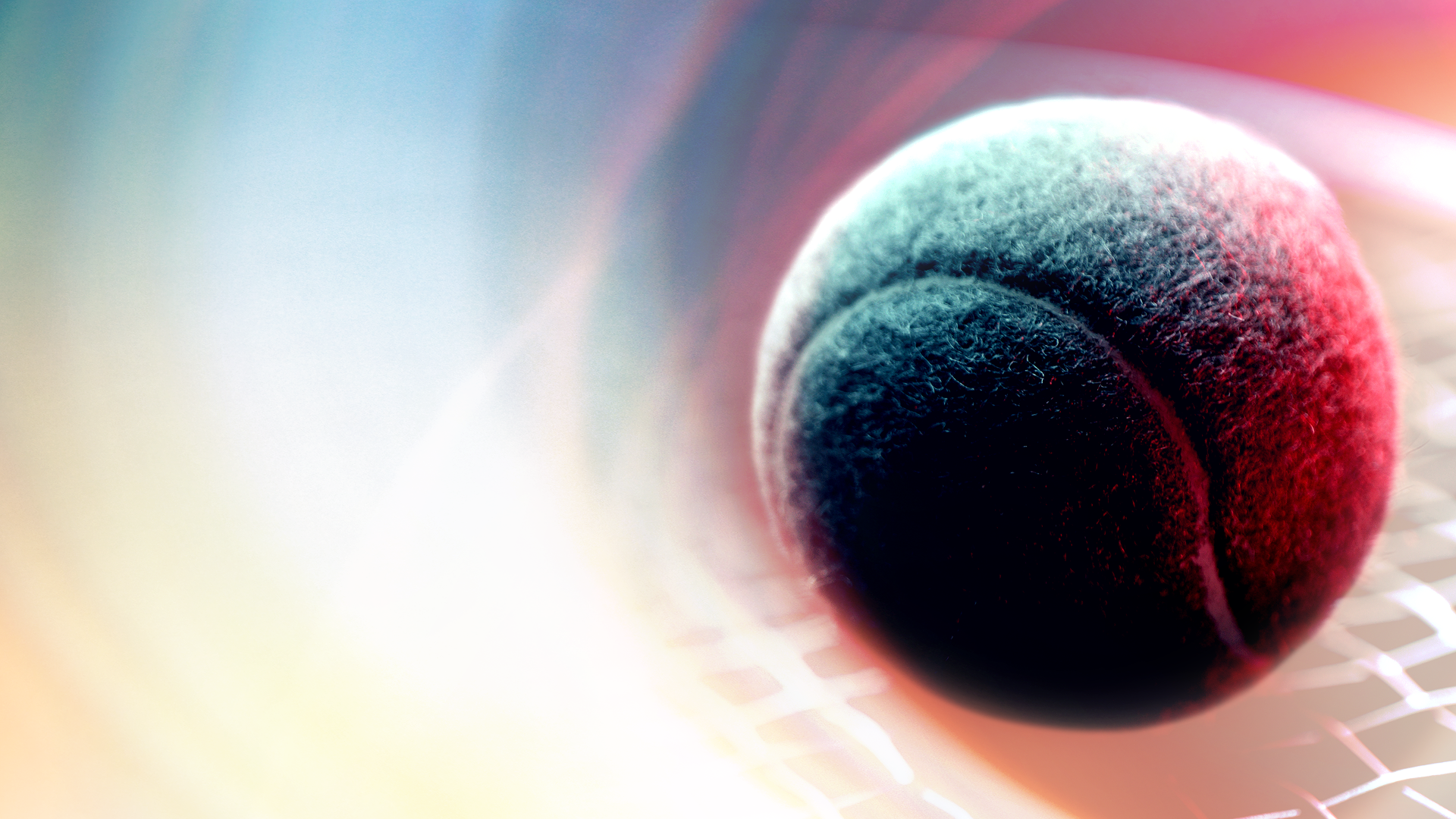 Stylized promo art featuring a tennis ball on a racquet.