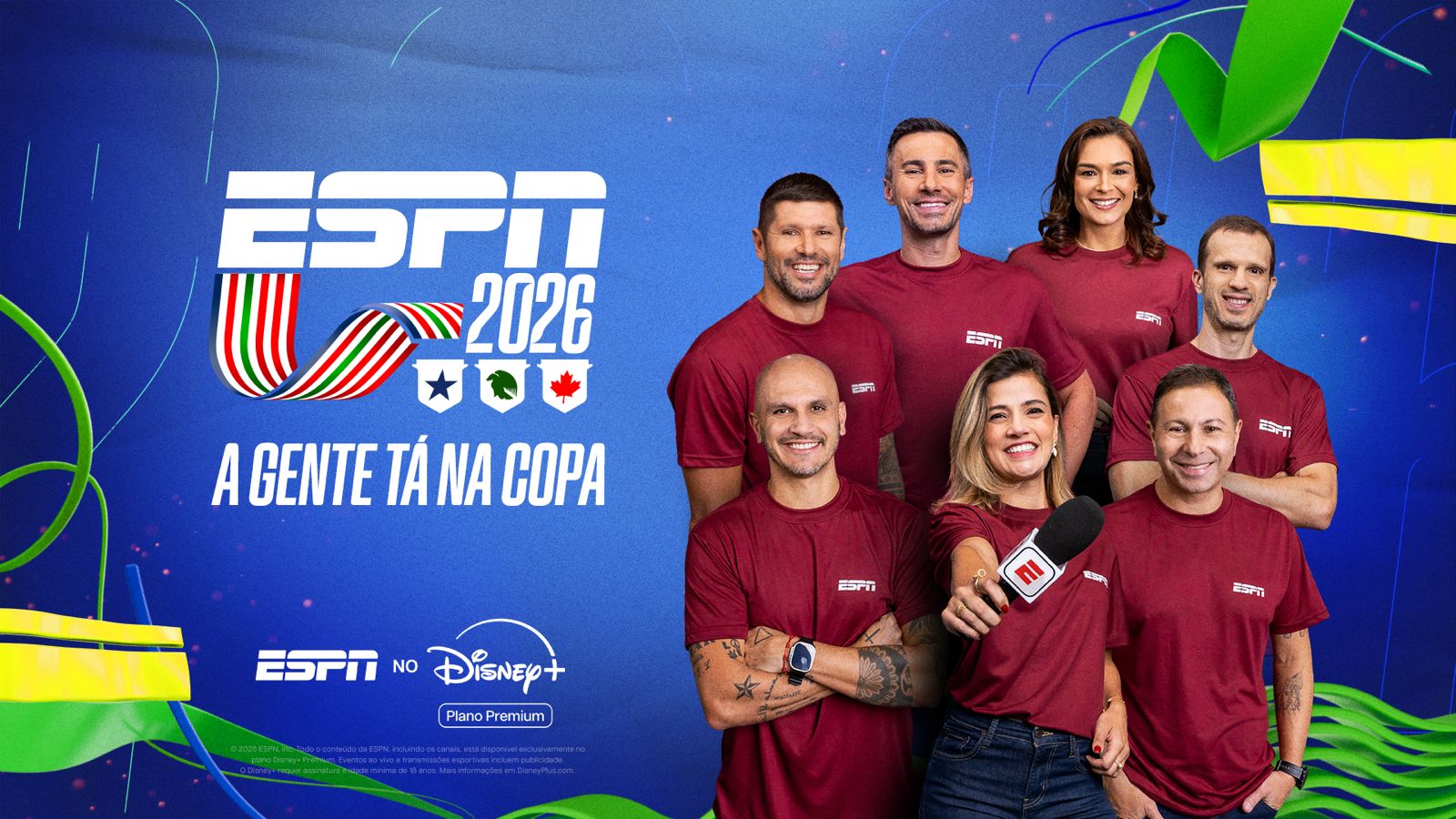 Equipe de jornalistas e apresentadores da ESPN Brasil que vão participar da cobertura da Copa do Mundo 2026