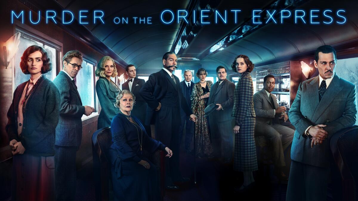 Title art for the murder mystery movie Murder on the Orient Express.