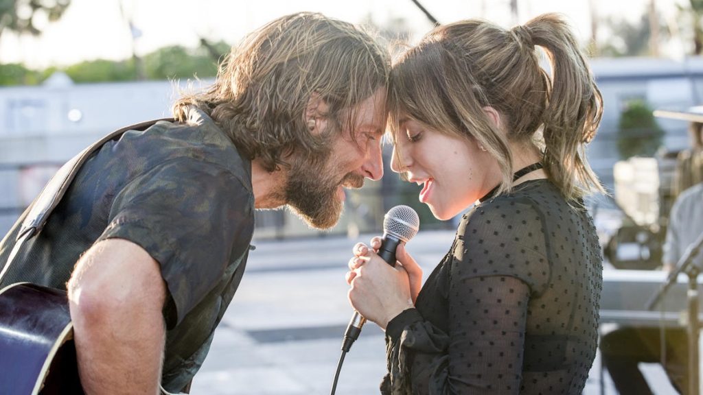 Title art for the sad drama movie A Star is Born starring Bradly Cooper and Lady Gaga