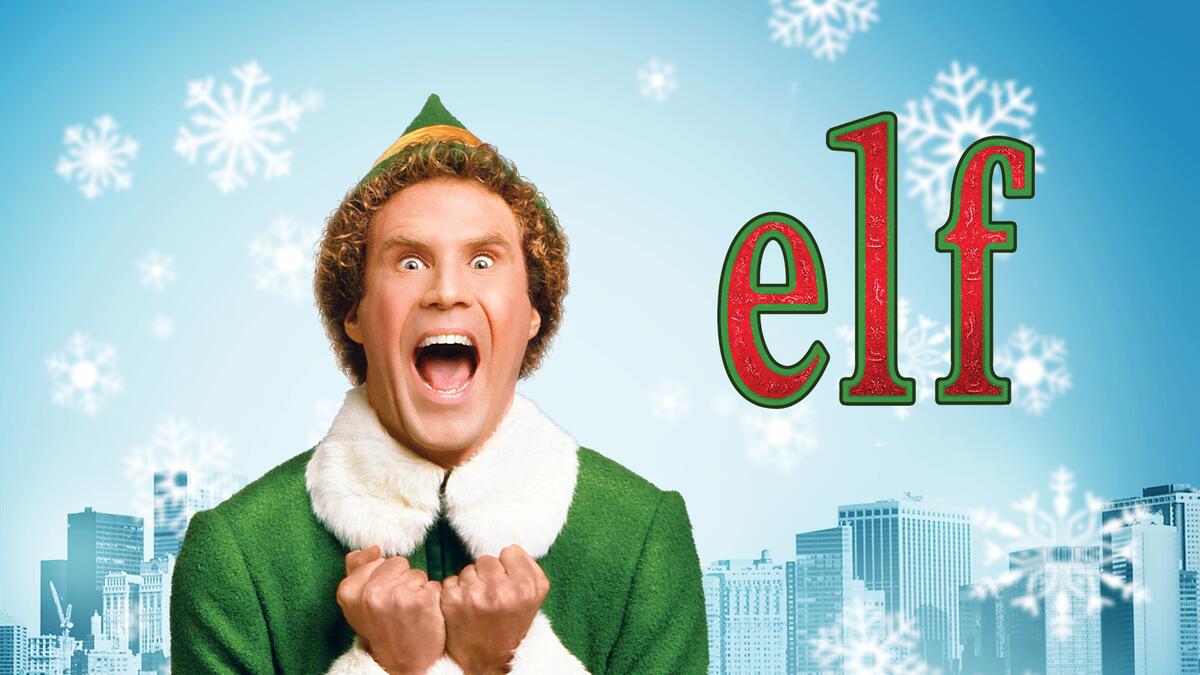 Title art for the classic Christmas movie Elf.