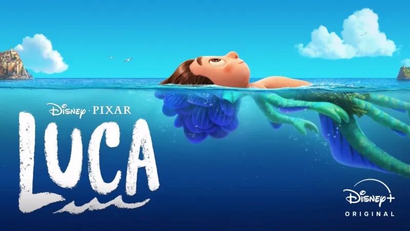 Title art for the animated Disney movie, Luca.