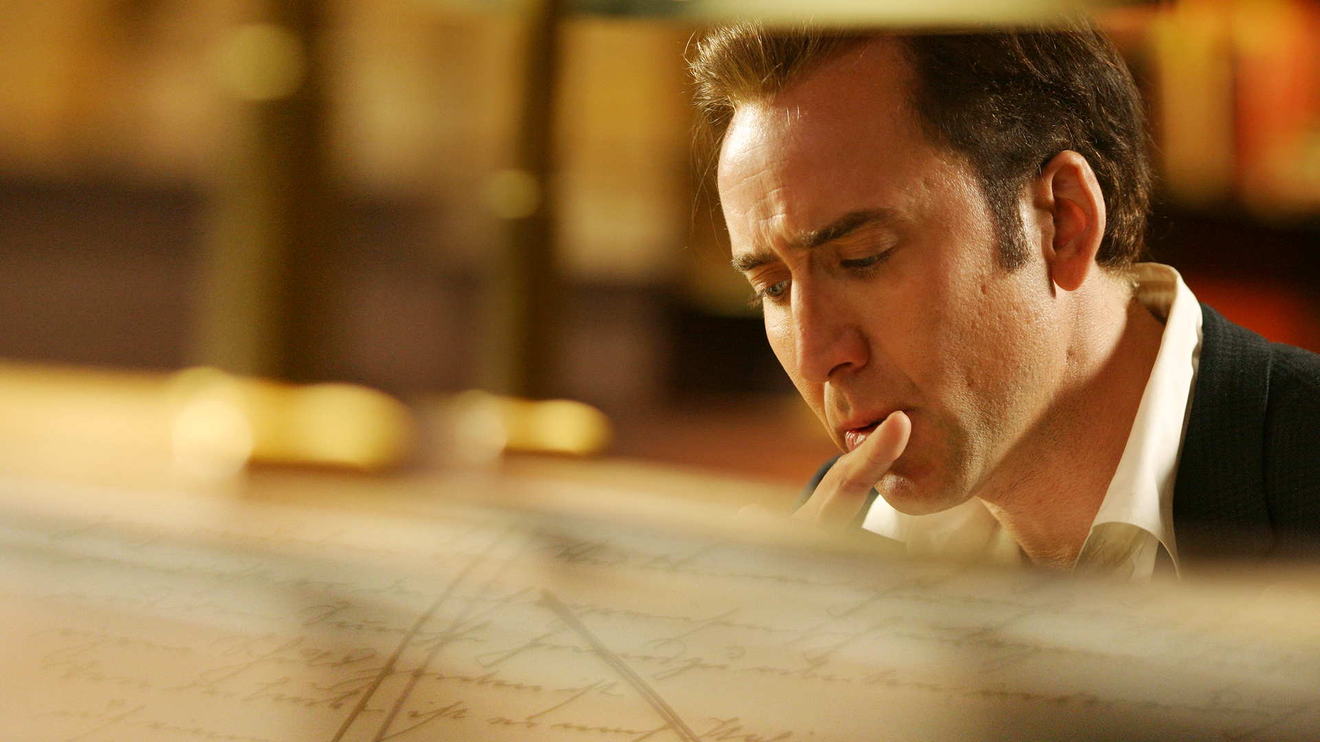 Nicolas Cage as Benjamin Franklin Gates in National Treasure